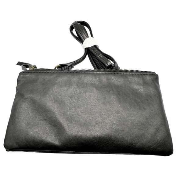 The Sak Black Etched Leather Mini Crossbody Purse Black NEW without Tags - Picture 5 of 5